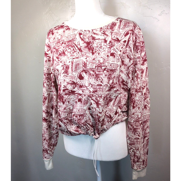 Harry Potter Hogwarts Sketch Cinch Waist Sweat Shirt Size L - Picture 1 of 12